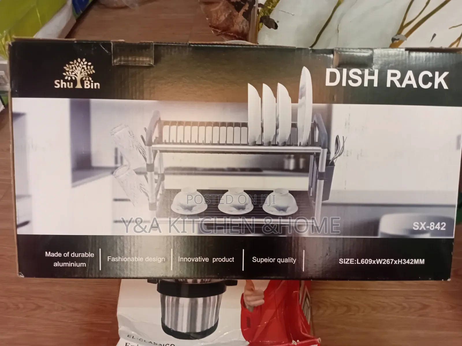 Title: Aluminium 2-Tier Dish Rack – Stylish Kitchen Organizer