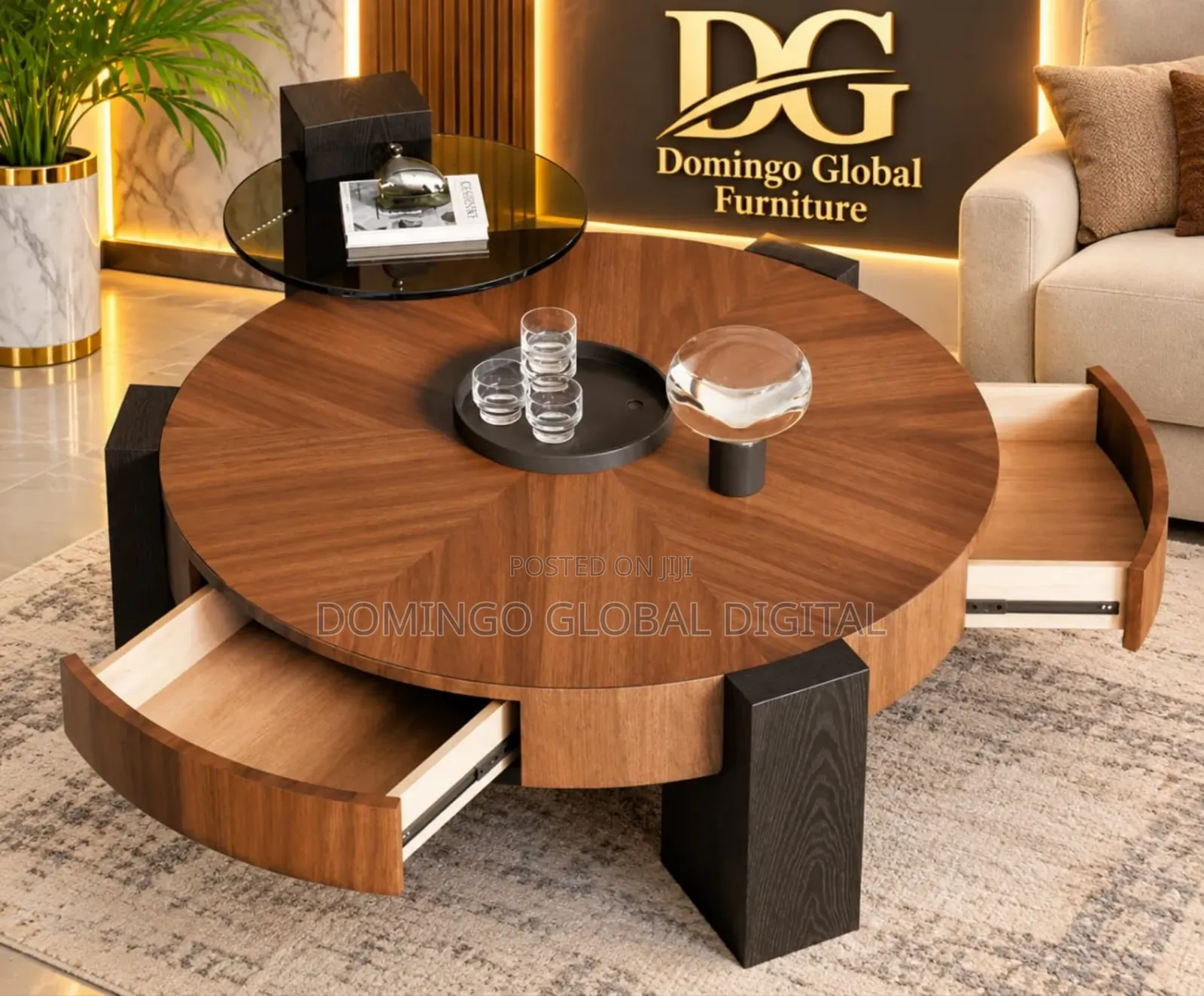 Modern Round Wooden Center Table