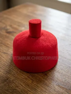 Authentic Red Traditional Igbo Cap for Chiefs & Traditional Weddings