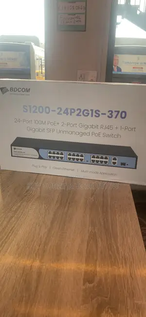 BDCOM 24 Port 100m poE + 2 Gigabit RJ45 Switch