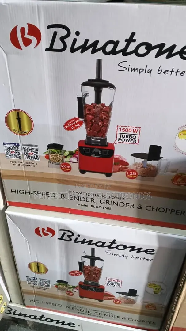 Binatone 1500W High-Speed Blender, Grinder & Chopper BLGC-1588