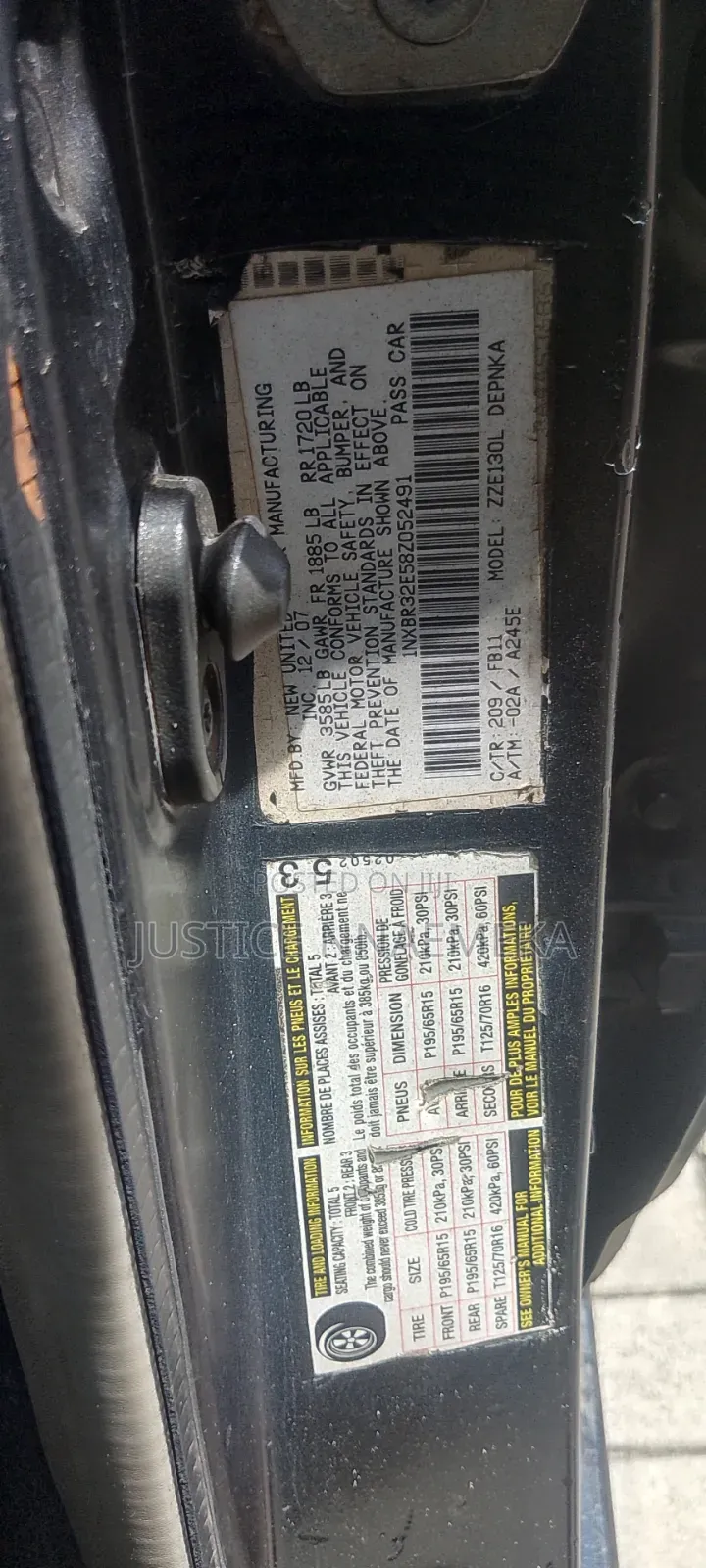 Toyota Corolla 2007 Black