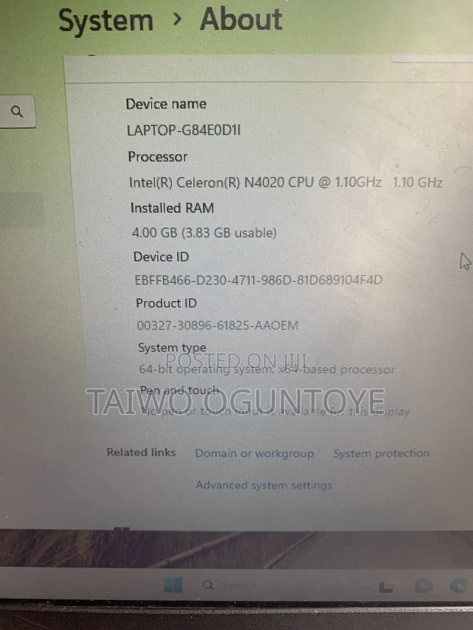 Laptop Asus ROG Strix G16 G614 4GB Intel Celeron HDD+SSD 128GB