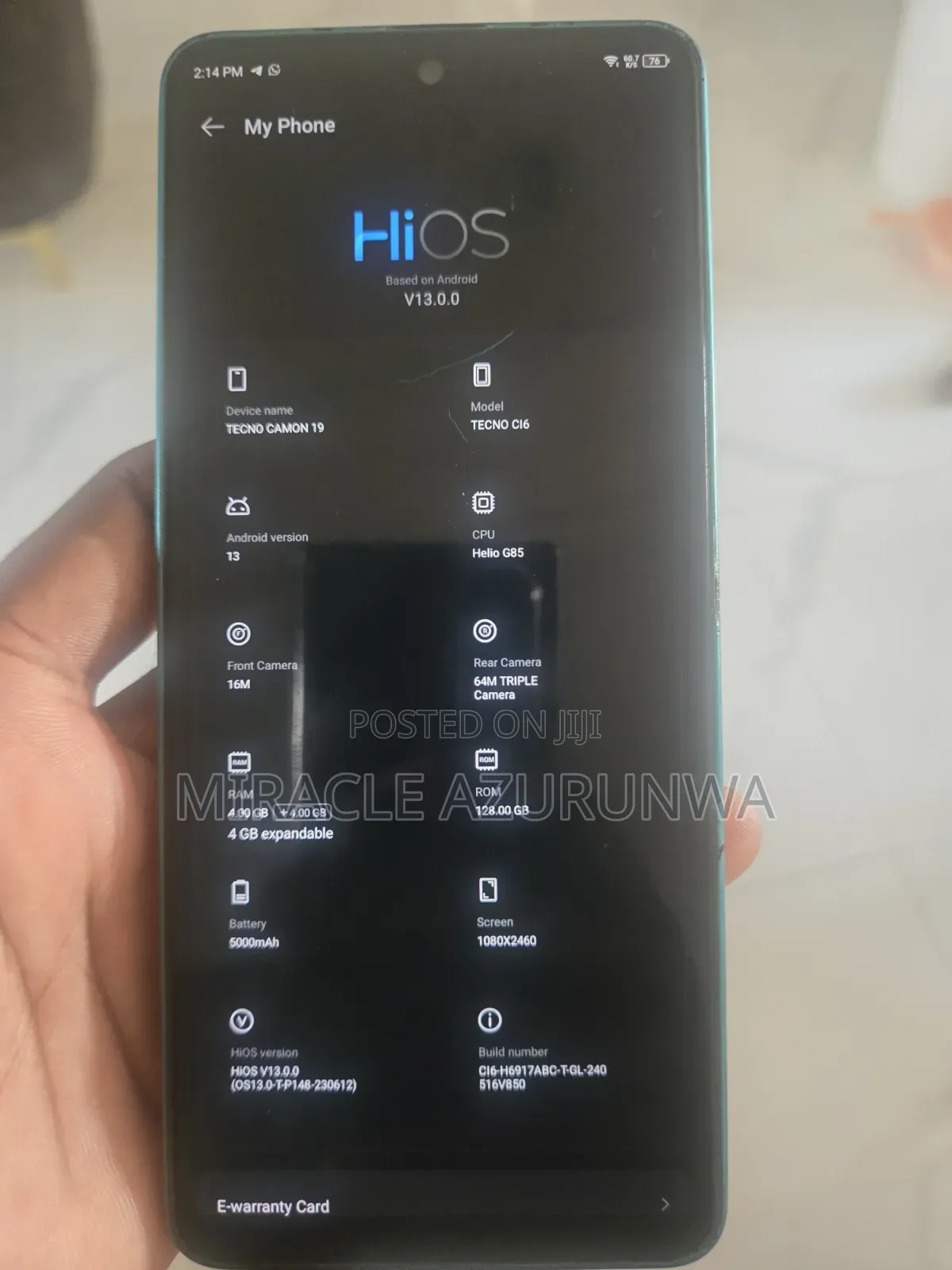 Tecno Camon 19 128 GB Green