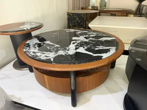 Marble 2-in-1 Round Center Table Set