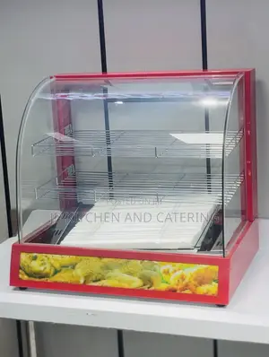 Red Glass Food Display Warmer