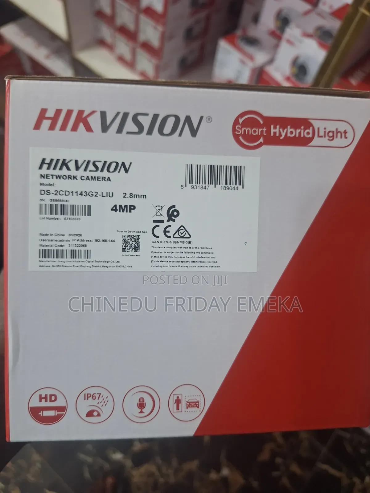 Hikvision Smart Hybrid Light Network IP Camera Indoor Dome 4mp