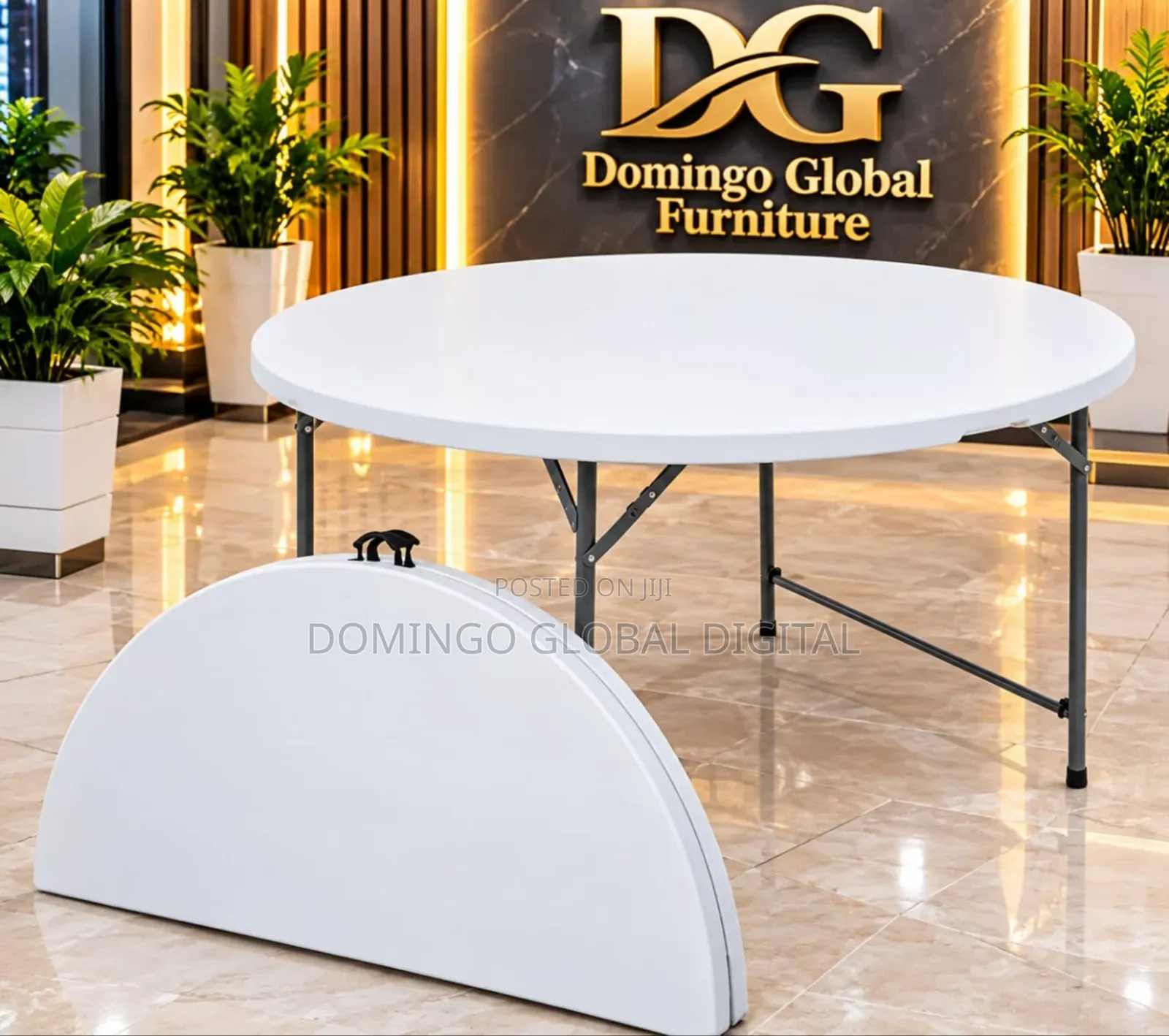 5ft Round Plastic Foldable Banquet Table