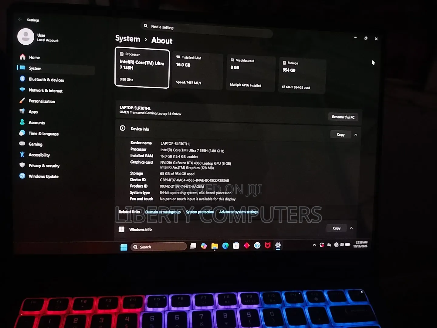Laptop HP Omen Transcend 14-fb0023dx 16GB Intel Core Ultra 7 SSD 1T