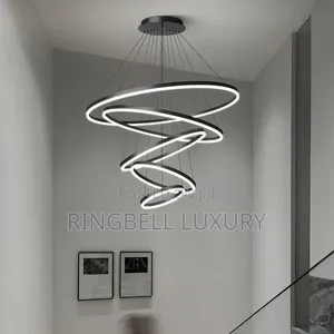 5 Ring LED Chandelier for Staircase and Highend Sitting Room