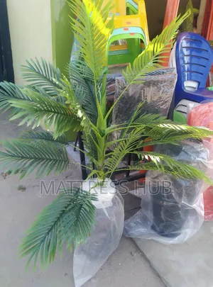 Artificial Palm Tree Decorative Plant (Small Size) and Classic Vase
