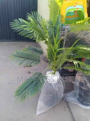 Artificial Palm Tree Decorative Plant (Small Size) and Classic Vase