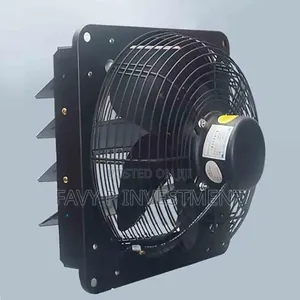 12" Black Metal Louvered Shutter Exhaust Fan