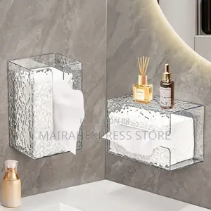 2pcs Wall Mounted Acrylic Tissue Rack B4s