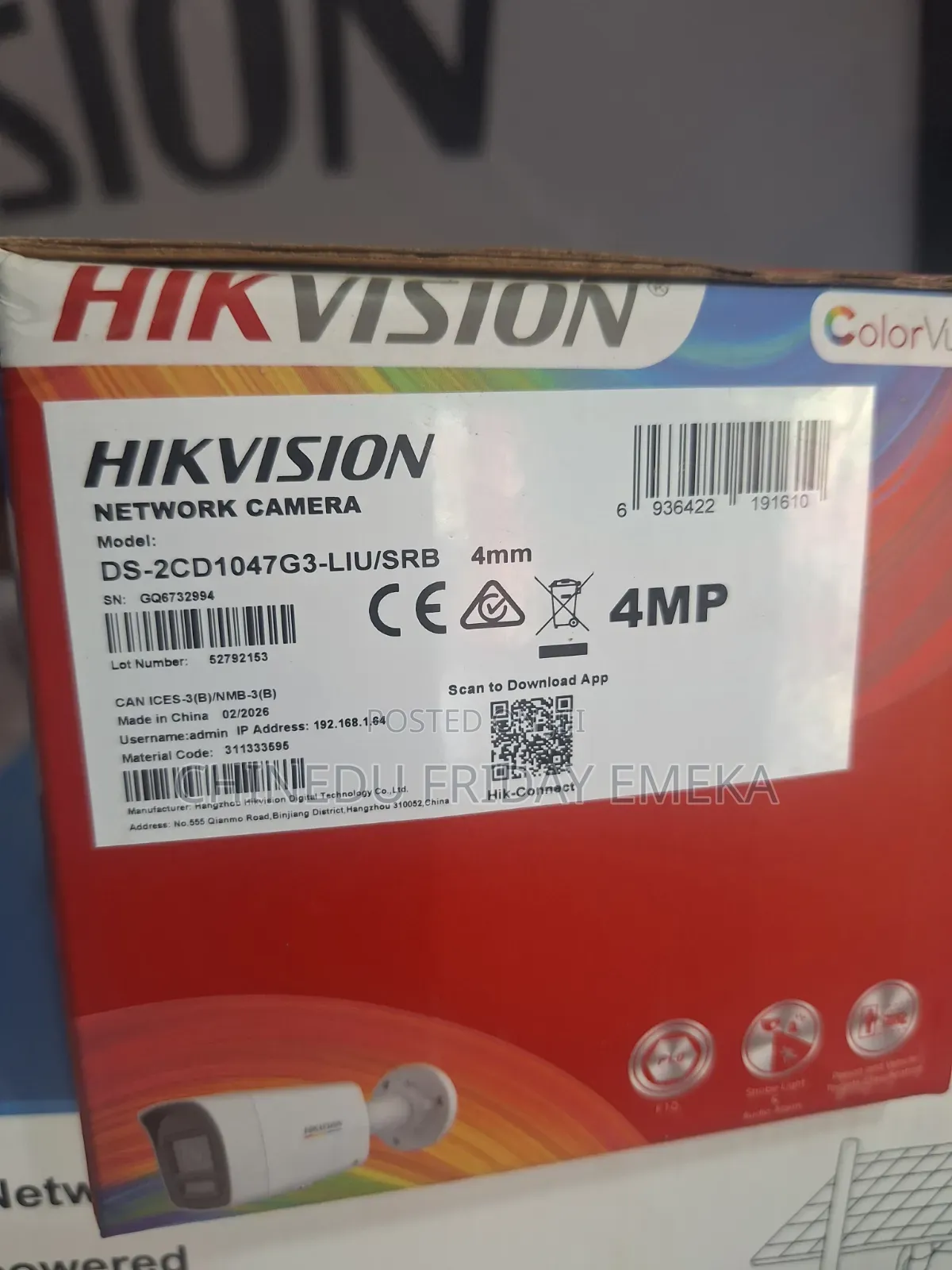 Hikvision colorVu Motion Detection 3.0 4mp Network IP Camera