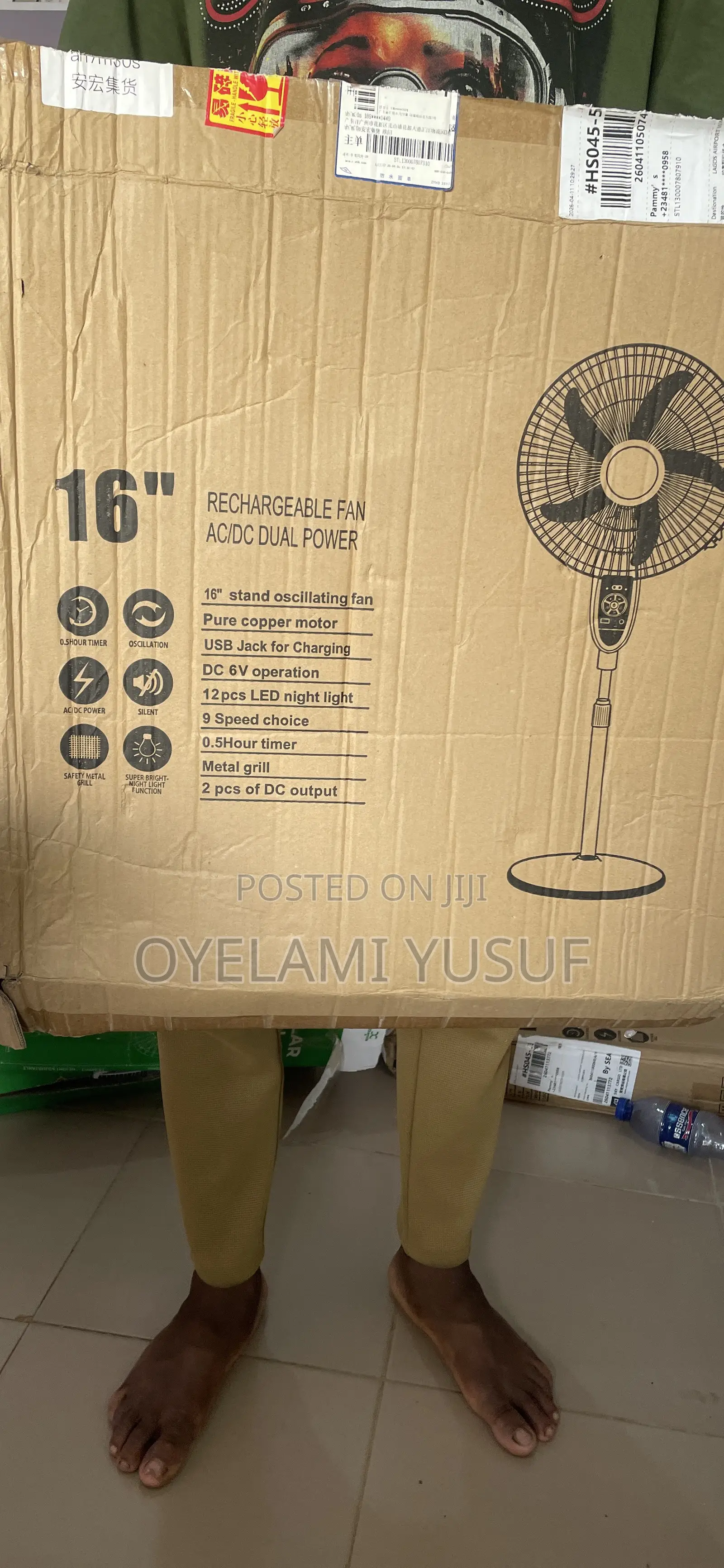 16inches Pureview Solar Rechargeable Fan