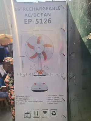 16" Easy Power Solar Rechargeable Table Fan