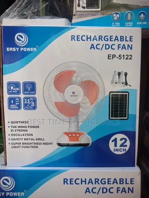 12" Easy Power Solar Rechargeable Table Fan