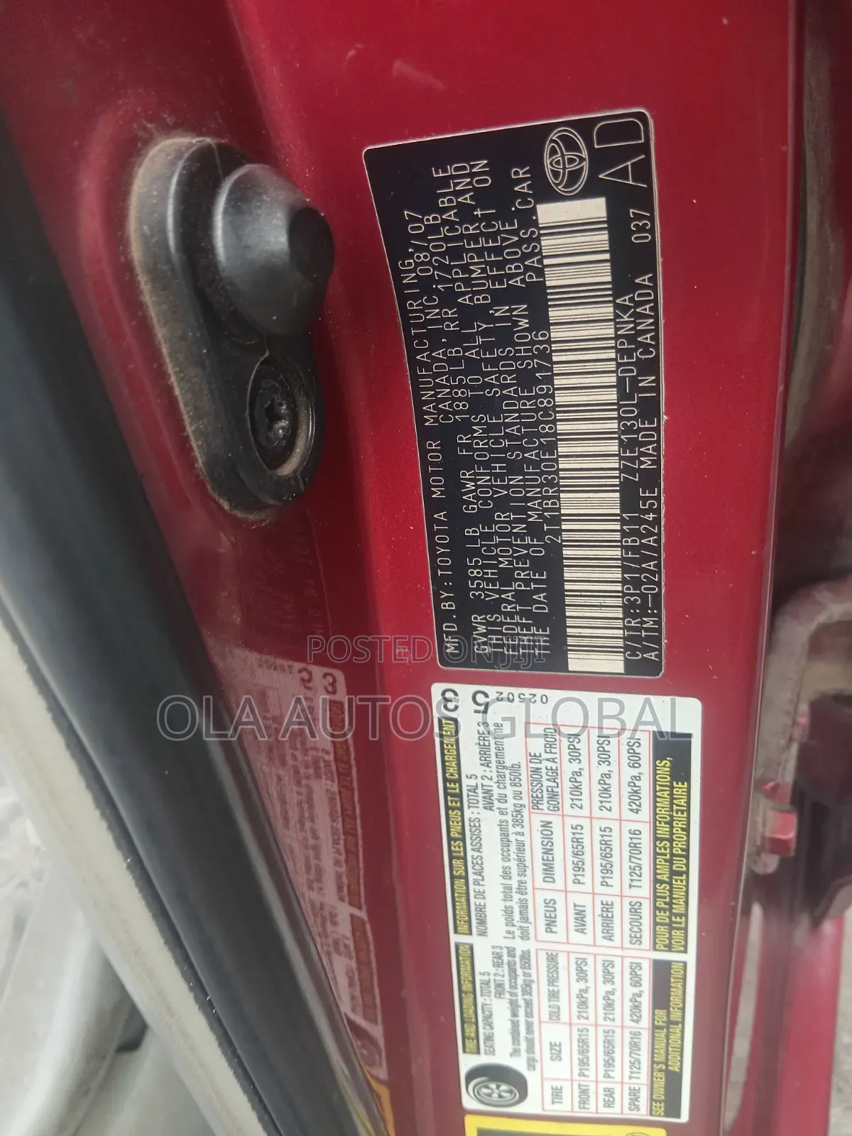 Toyota Corolla 2008 Red