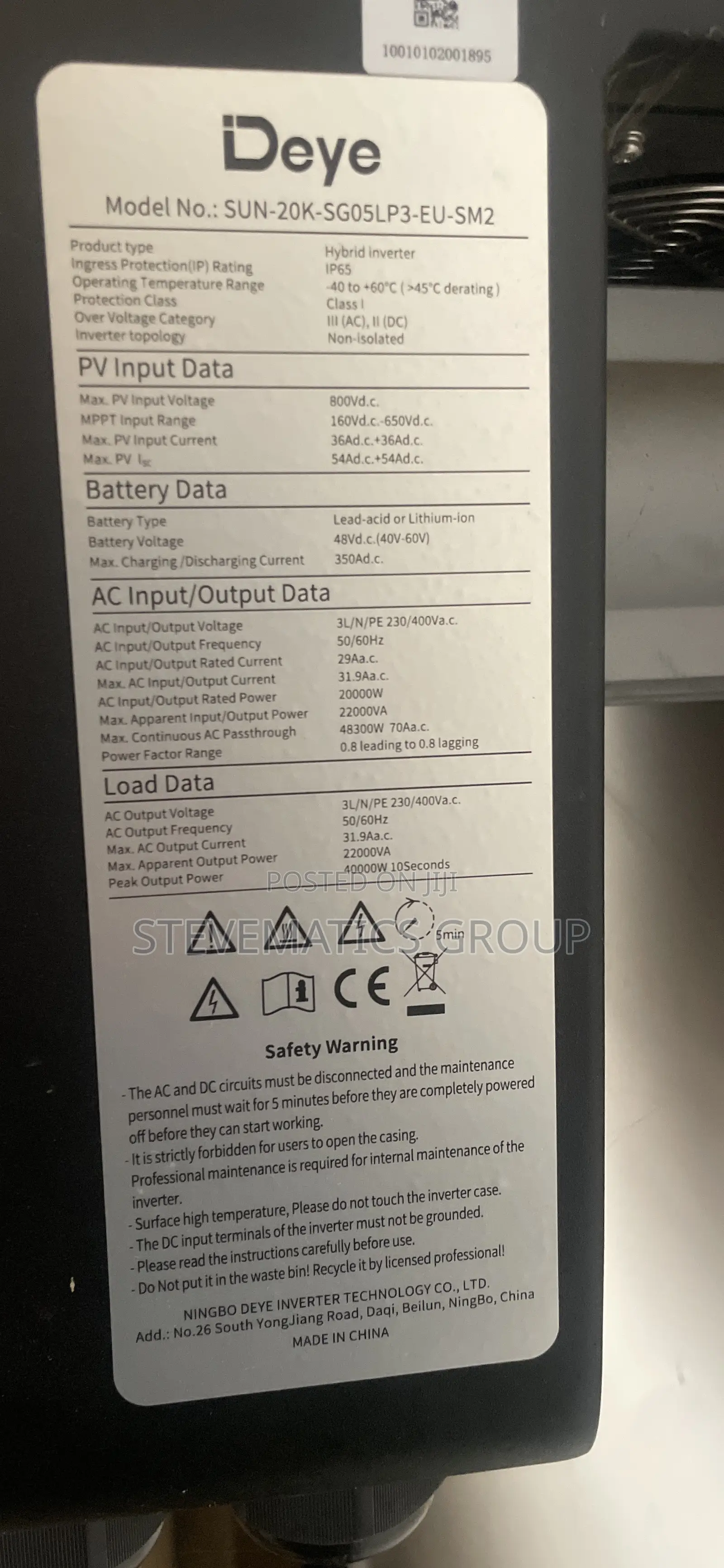 Deye 20kva Hybrid Inverter