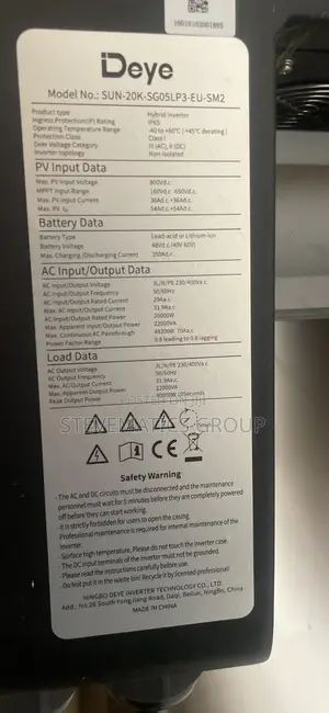 Deye 20kva Hybrid Inverter