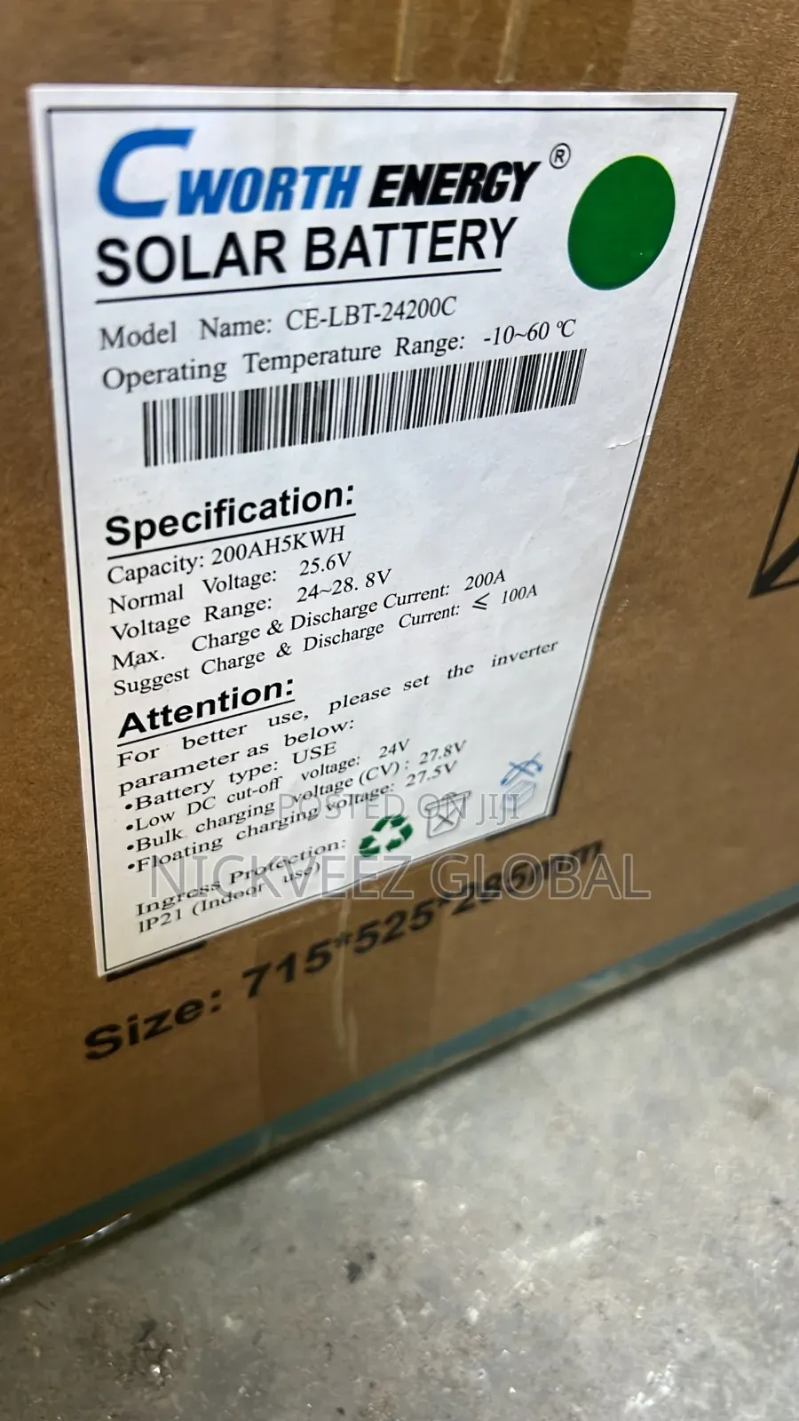 5kwh Cworth Lithium Battery