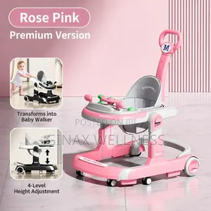 3-in-1 Multifunctional Baby Walker With Push Handle, Music & Foot Pad