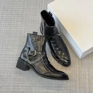 High Quality Heeled Western Chain & Buckle Strap Ankle Boots