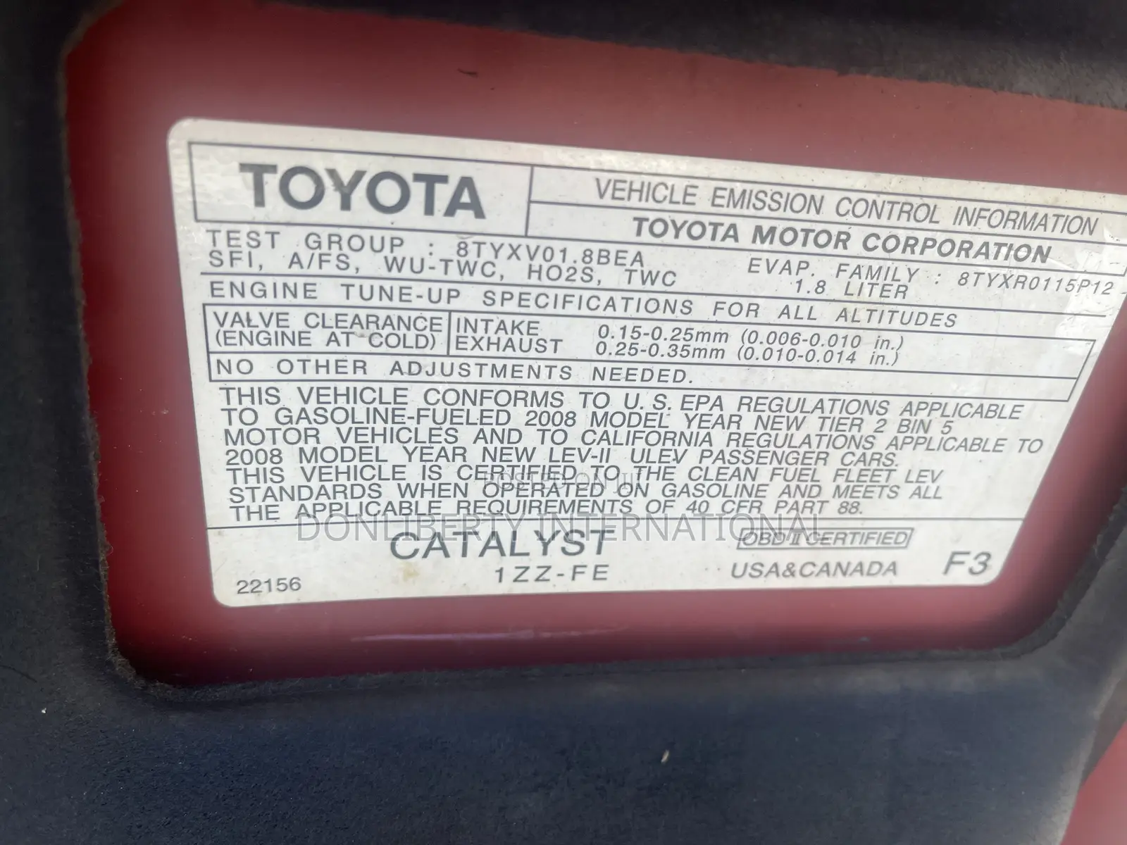 Toyota Corolla 2008 Red