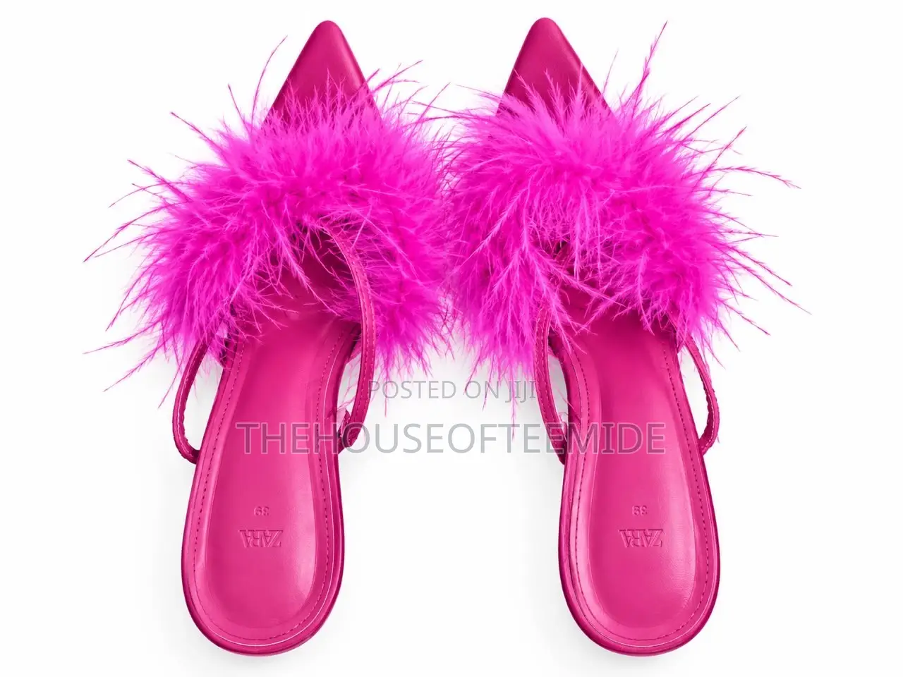 Pink Feather Heels for Women