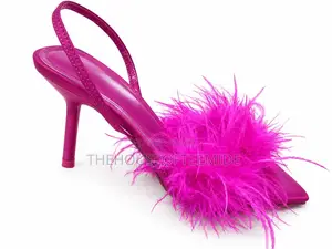 Pink Feather Heels for Women