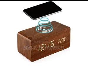 Digital Wooden Clock- Charges Phone Wirelessly