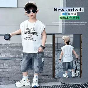 Luxury Quality Boys Denim Shorts and Sleeveless Top