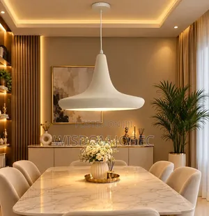 Minimalist Hanging Ceiling Pendant Light With a Textured Gray.