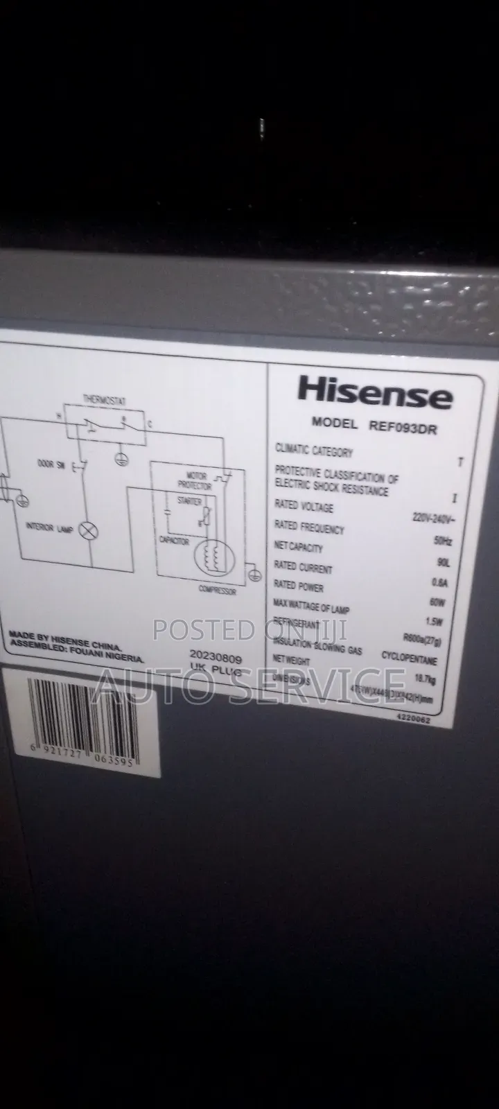 Hisense Fridge, Just 4 Months Used