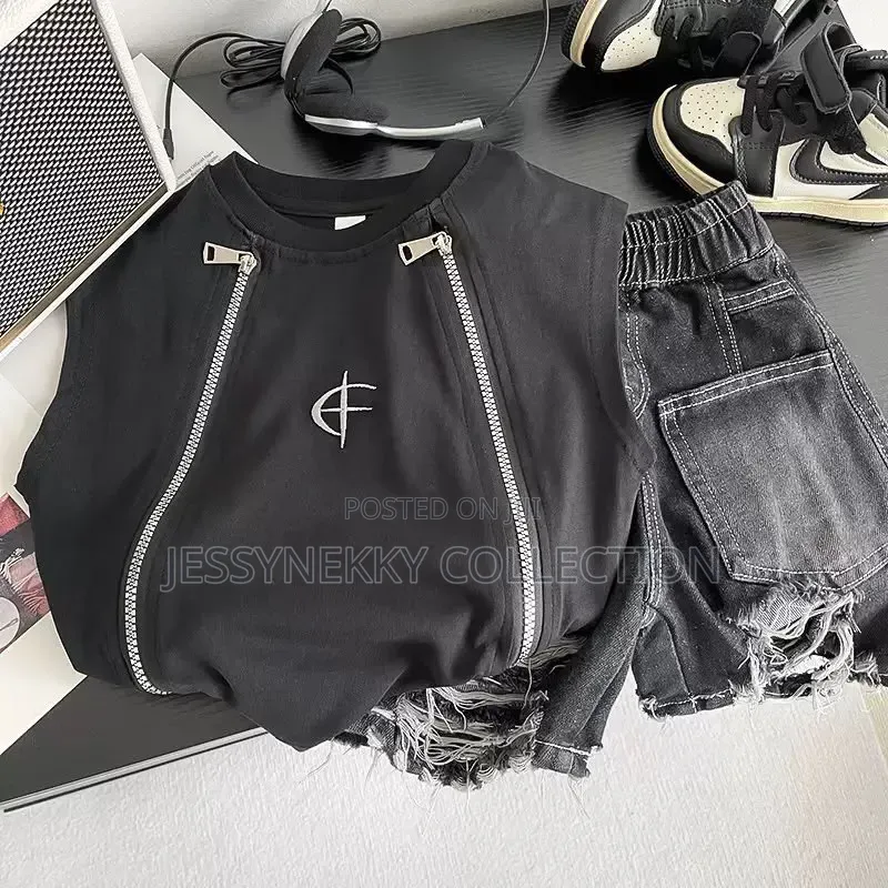 Quality Boys Denim Combat Short and Top