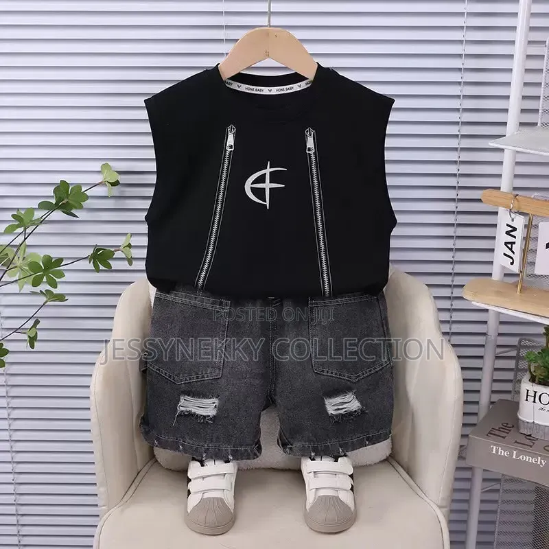 Quality Boys Denim Combat Short and Top