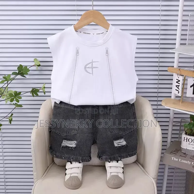 Quality Boys Denim Combat Short and Top