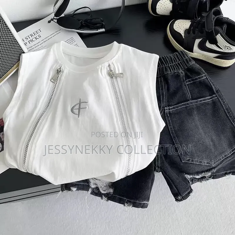 Quality Boys Denim Combat Short and Top