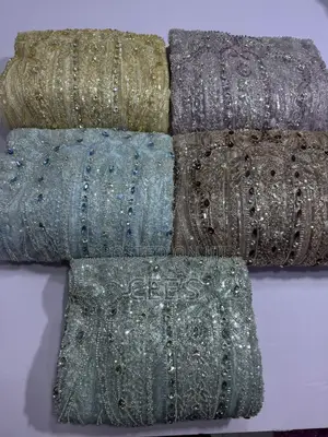 Crystal Beaded Lace in Colors