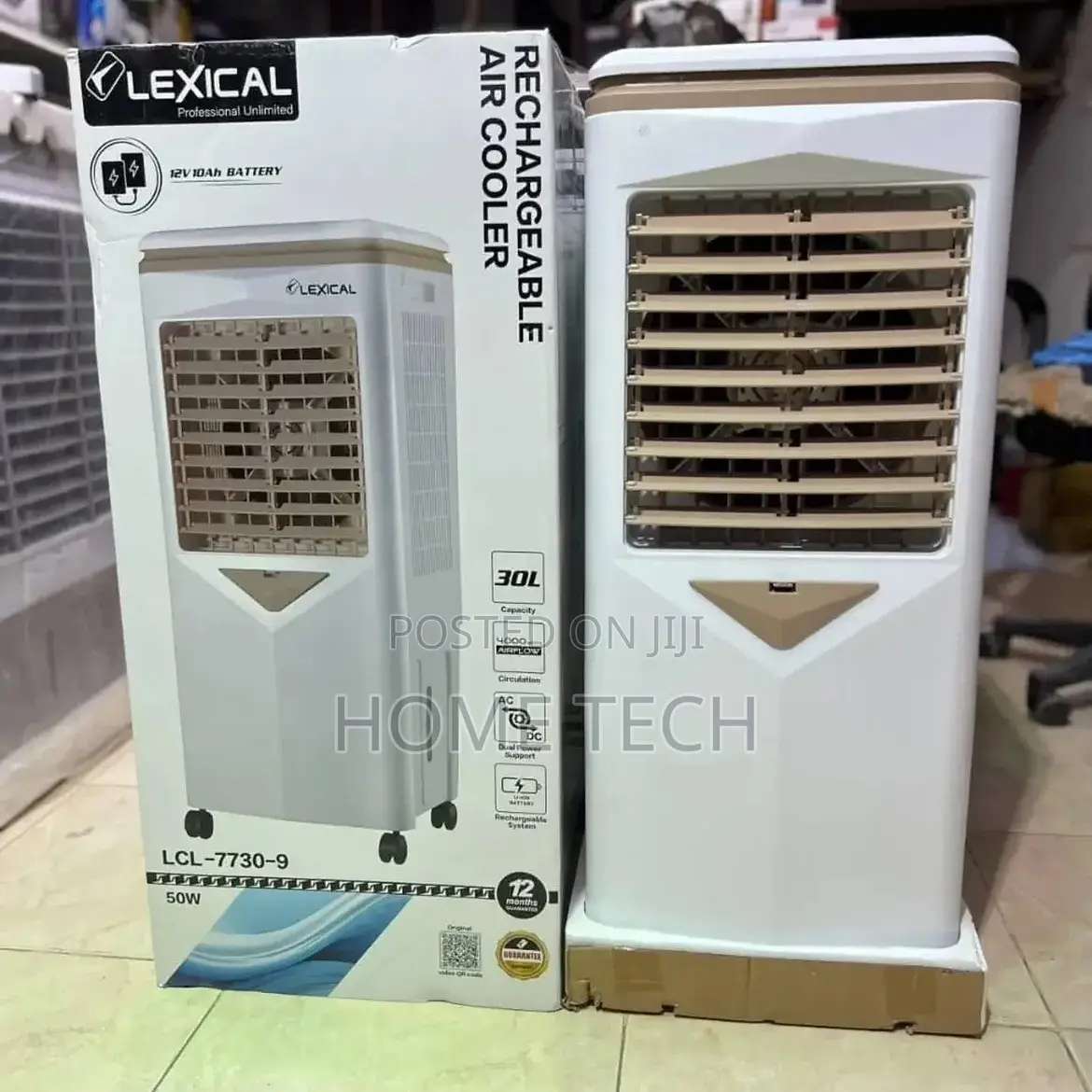 Lexical 30L Rechargeable Air Cooler With Remote Control & Touch Panel