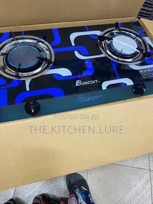Boscon Double Burner Tempered Glass Table Top Gas Cooker
