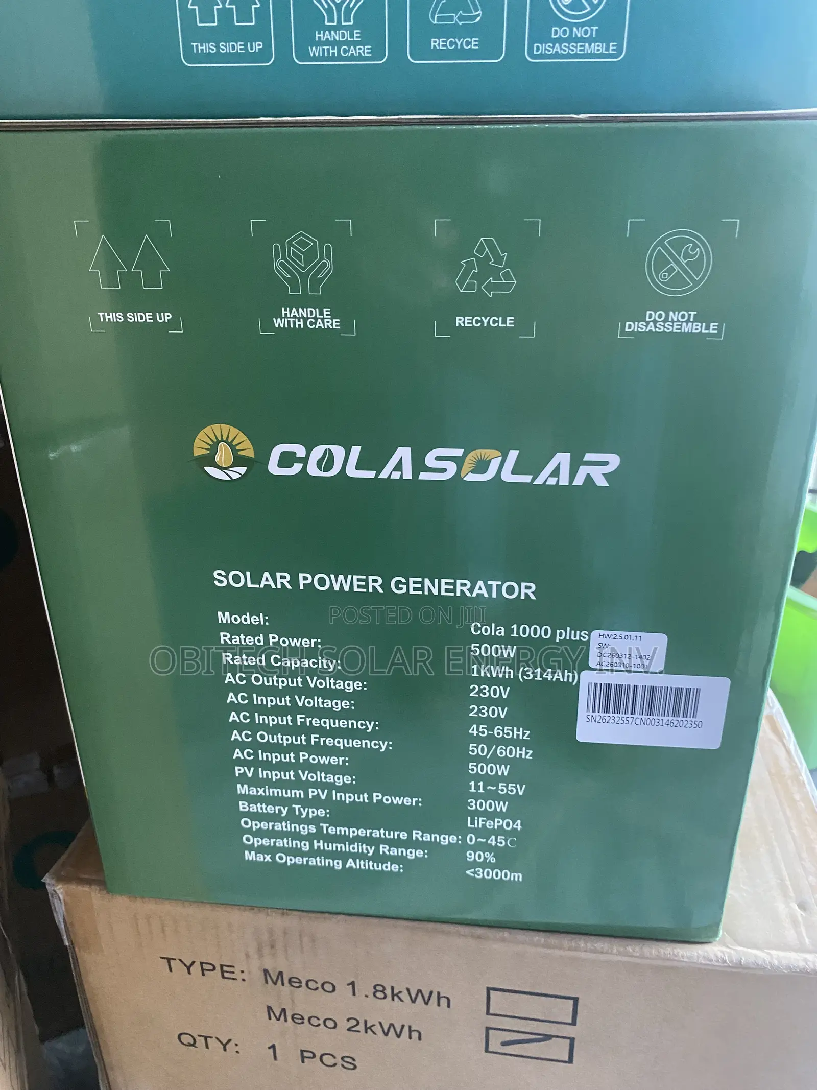 1kWh 500w Cola Solar Generator