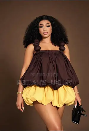 Two-Tone Bubble Hem Mini Dress