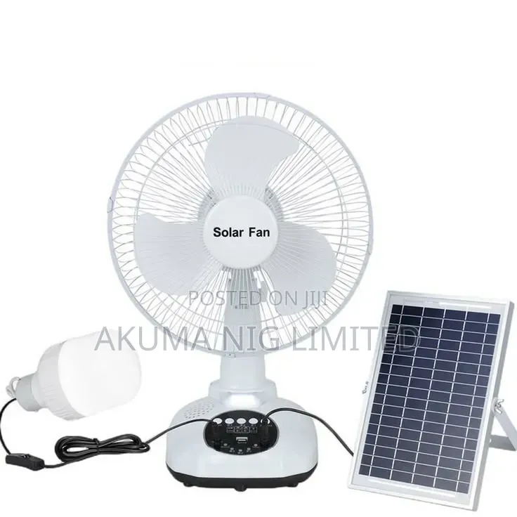 New 12inches Table Solar Rechargeable Fan