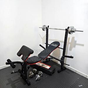 50kg Barbell & Dumbbell Set With Bench