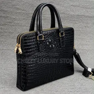 Croc Quality Luxury Men Genuine Leather Laptop Bag