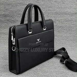 Emporio Armani Quality Luxury Men Genuine Leather Laptop Bag