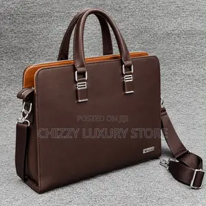 Armani Quality Luxury Men Genuine Leather Laptop Bag