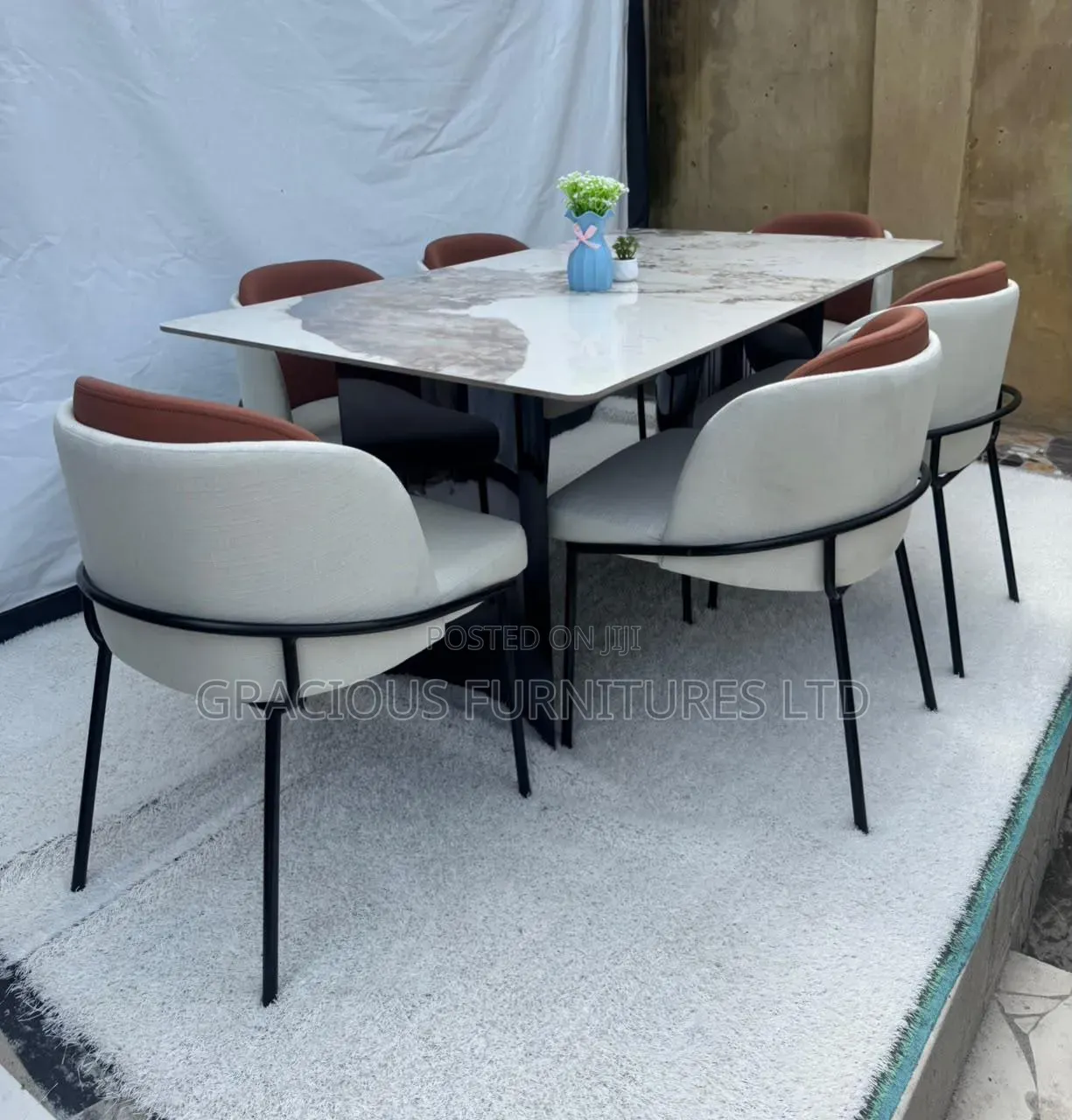 Modern Classic Dining Table With Six Chairs